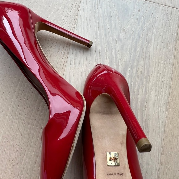 Red Patent Leather Hugo Boss Pumps - Picture 3 of 5